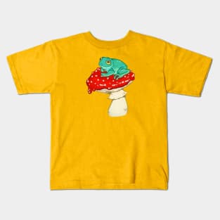 Frog on a Mushroom Kids T-Shirt